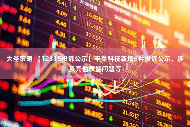 大圣策略 【12315投诉公示】丰巢科技新增6件投诉公示，涉及其他质量问题等