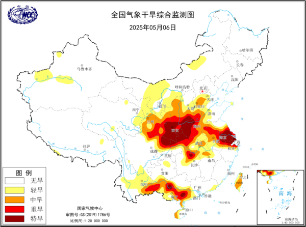 悦倍网 中央气象台5月6日18时继续发布气象干旱黄色预警